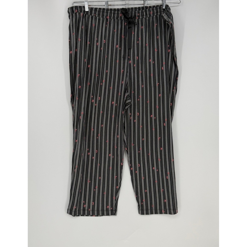 Torrid Pajama Pants Womens 5 Black Star Moon Striped Celestial Sleepwear PJs NEW
